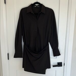 Zara Striped Shirt Dress
